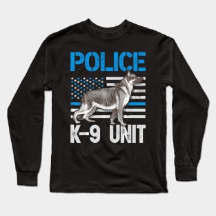 Police K 9 Unit T shirt Thin Blue Line Officer Dog Costume Long Sleeve T-Shirt